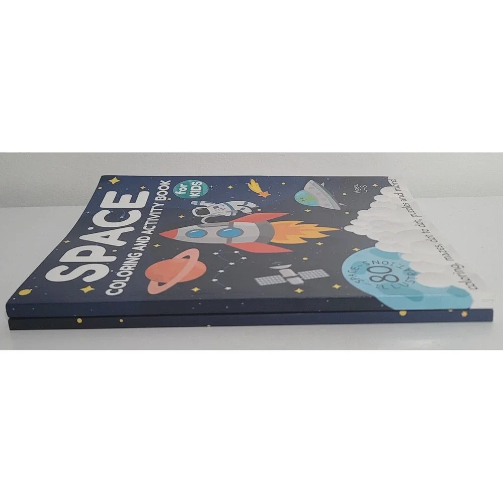 Space Coloring and Activity Book for Kids and Sketch Pad for Drawing NEW Puzzles